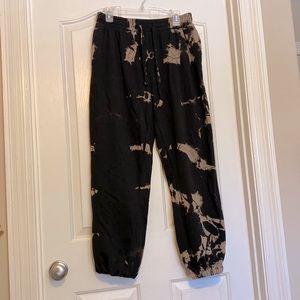 Black and Beige Tie Dye Sweatpants